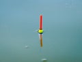 Orange fishing float or cork at the surface of the water Royalty Free Stock Photo