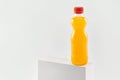 Orange fizzy drink in a plastic bottle isolated Royalty Free Stock Photo