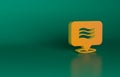 Orange Flag Of Egypt icon isolated on green background. Minimalism concept. 3D render illustration Royalty Free Stock Photo