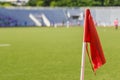 Orange flag at soccer field