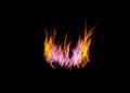 Orange flame, heat or light on black wallpaper with texture, pattern or burning energy. Fire line, fuel and flare