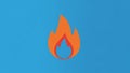 Flame icon with a blue background featuring a stylized design of a Royalty Free Stock Photo