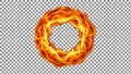 Orange flame ring on transparent background Royalty Free Stock Photo