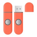 Orange Flashdisk Data Storage Vector