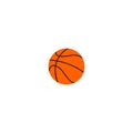 Orange flat basketball ball, vector illustration isolated on white background Royalty Free Stock Photo