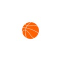 Orange and white flat basketball ball, vector illustration isolated on white background Royalty Free Stock Photo