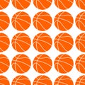 Orange flat basketball ball, vector illustration isolated on white background. Seamless pattern. Sport basketball design Royalty Free Stock Photo