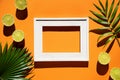 Orange Flat Lay, Picture Frame, Lemon, Copy Space