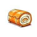 A orange flavor of rolled-cake sticker design