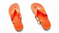 Orange flipflops with copy space