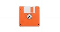 Orange Floppy Disk Isolated on White Background, Data Storage Royalty Free Stock Photo
