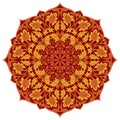 Orange floral mandala