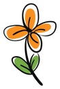 Orange flower, illustration, vector Royalty Free Stock Photo