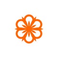 Orange Flower Ornament Logo Template Illustration Design. Vector EPS 10 Royalty Free Stock Photo