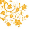 Orange flower pattern silhouette