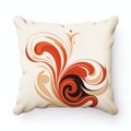 Orange Flower Swirl Design Pillow - Graphic Design Flair