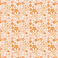 Orange flowers pattern (seamless)