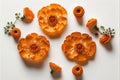 Orange Flowers on white background. Royalty Free Stock Photo