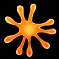 Orange fluid splash also like a microbe