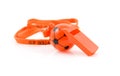 Orange flute in shape of soccer ball Royalty Free Stock Photo