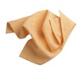 Orange folded crumpled napkin,picnic cloth. Gingham towel,autumn food decor