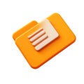 Orange folder icon with layered documents digital graphic element on white Royalty Free Stock Photo
