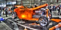 Orange 1932 Ford Deuce hot rod on display Royalty Free Stock Photo