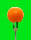 Orange fork healthy lifestyle organic food isolated