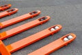 Orange Forks Pallet Jack Royalty Free Stock Photo