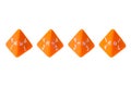 Orange four sided dice for board games