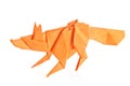 Orange fox of origami. Royalty Free Stock Photo