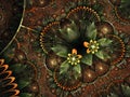 Orange fractal floral heart