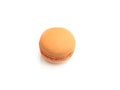 Orange French macarons macaroons cake, delicious sweet dessert on white background, lovely food concept