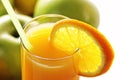 Orange fresh juice and apples