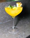 Orange fresh juice with mint and lemon