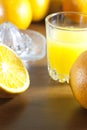 Orange fresh juice with squeezer Royalty Free Stock Photo