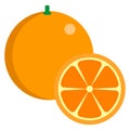 Orange fresh juicy citrus fruit icon, vector illustration