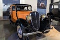 Orange Front end of 1934 Italian Fiat Classic retro Car