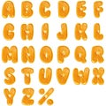 Orange fruit alphabet.