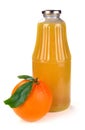 Orange fruit and a bottle of juice Royalty Free Stock Photo