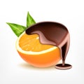 Orange fruit with chocolate Royalty Free Stock Photo