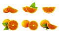 Orange fruit in defferent type isolated