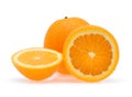 Orange fruit with drops isolated on white background Royalty Free Stock Photo
