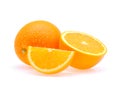 Orange fruit with drops isolated on white background Royalty Free Stock Photo