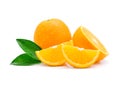 Orange fruit with drops isolated on white background Royalty Free Stock Photo