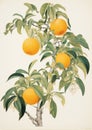 Orange fruit food leaf tree Royalty Free Stock Photo