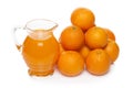 Orange fruit juice in glass jug Royalty Free Stock Photo