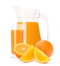 Orange fruit juice in glass jug Royalty Free Stock Photo