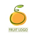 Orange fruit juice logo abstract simple concept design vector Royalty Free Stock Photo