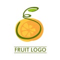 Orange fruit juice logo abstract simple concept design vector Royalty Free Stock Photo